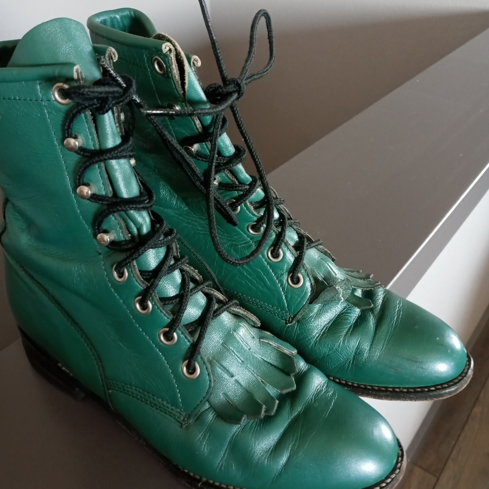Justin ladies lace up boots